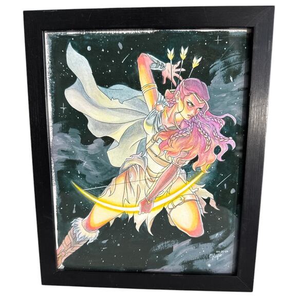 Artemis Greek God Diana Romantic Print Signature M. Reyes - Picture 1 of 10